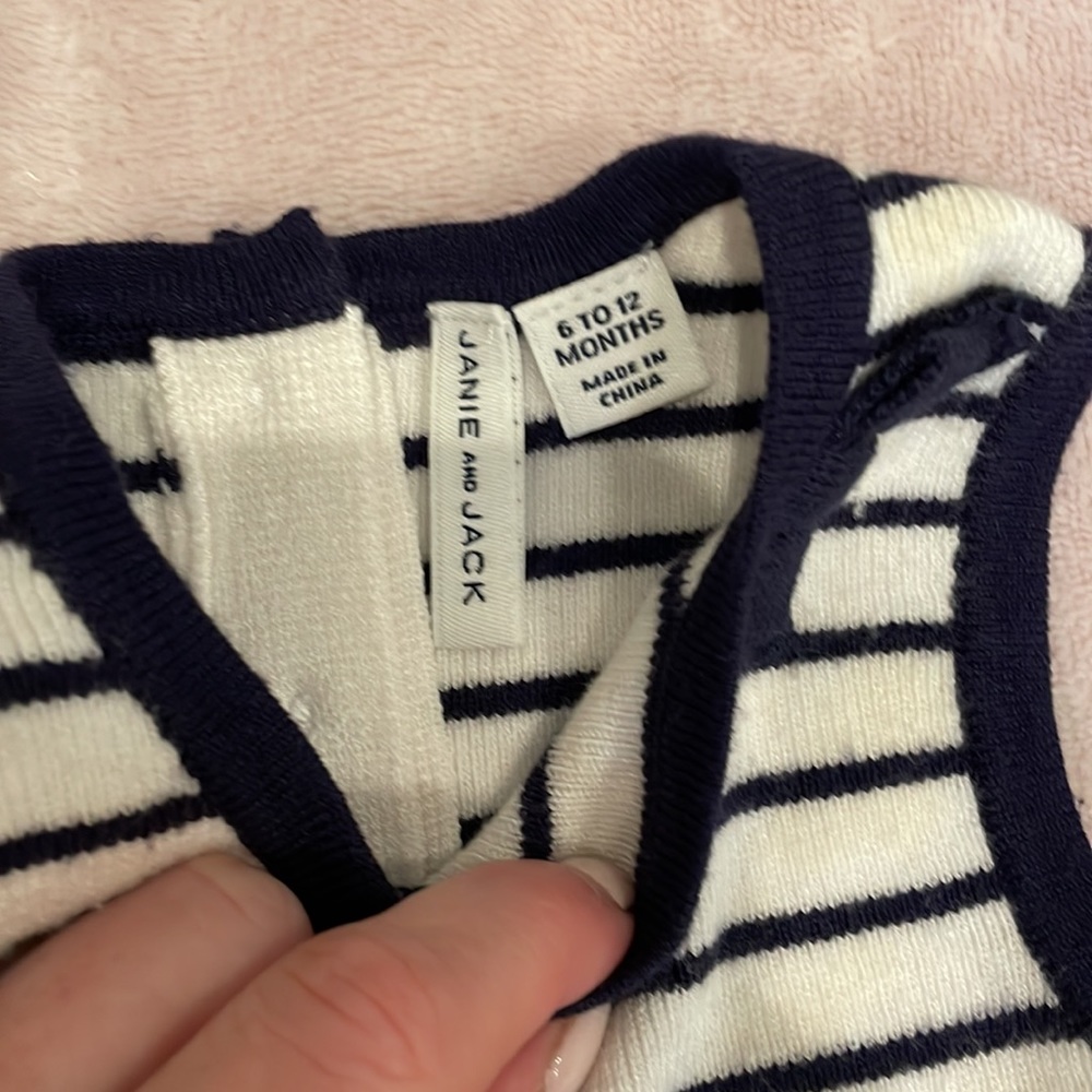 Janie and Jack blue and white stipe set - Picture 2 of 4
